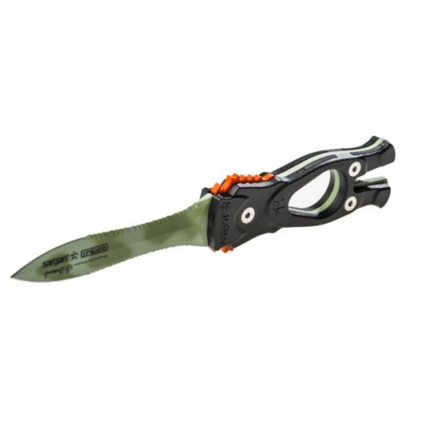 Нож для подводной охоты Сталкер Z1 зеленый камуфляж