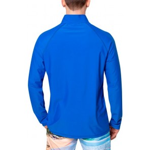 Футболка iQ UV 300+ мужская синяя на молнии длинный рукав